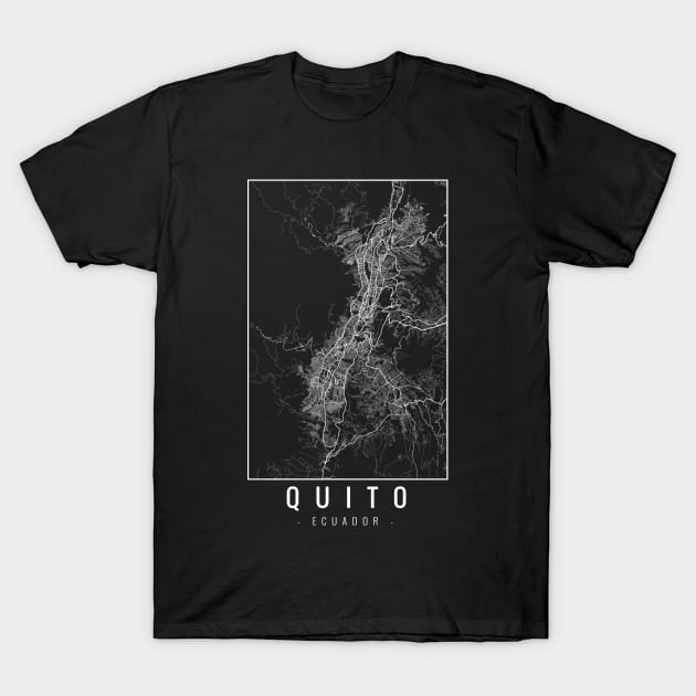 Quito Ecuador Minimalist Map T-Shirt by Mapagram